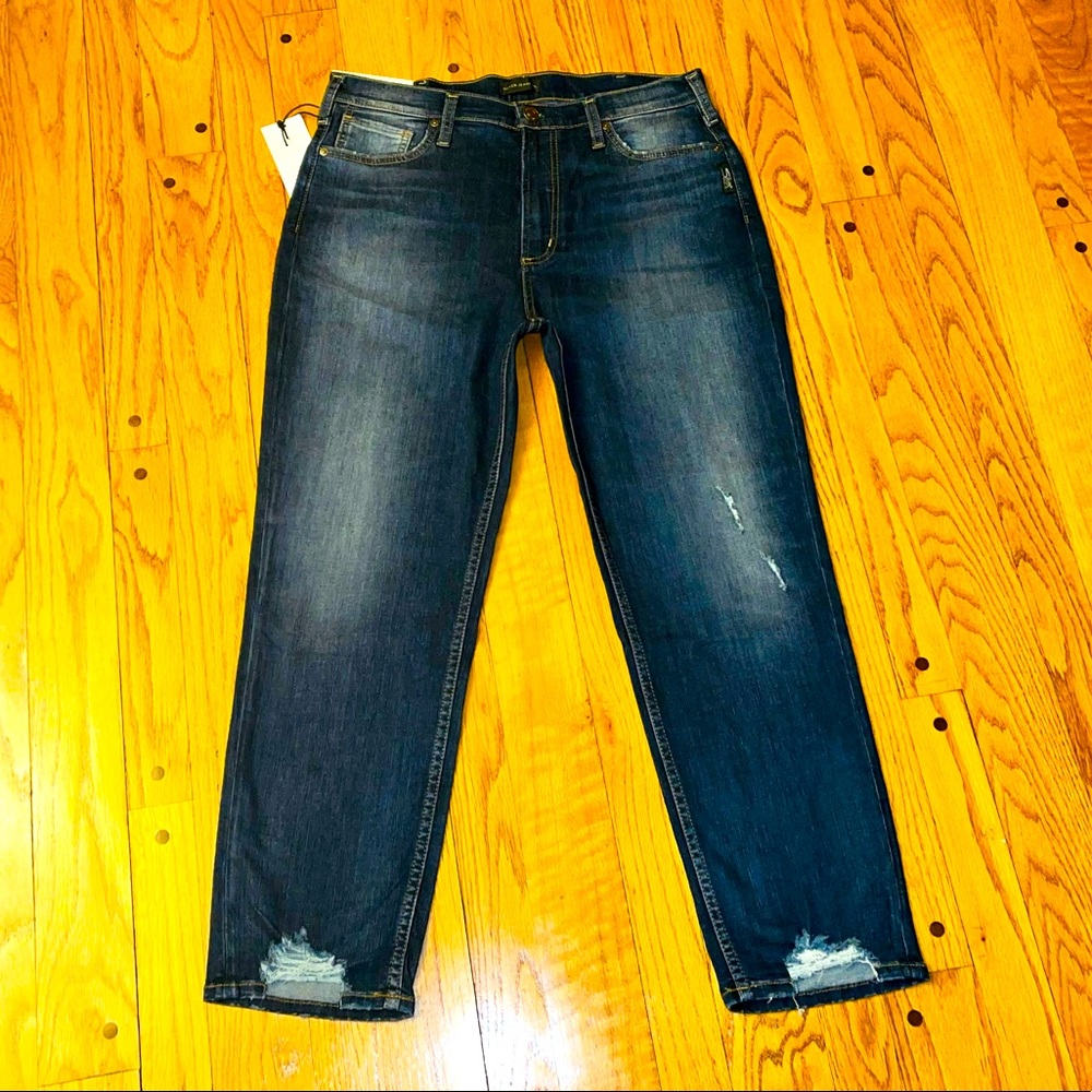 NWT SILVER JEANS CALLEY SLIM CROP SUPER HI RISE 30